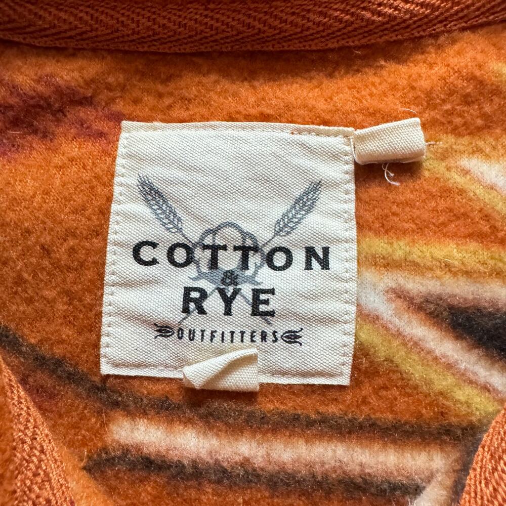 Cotton Rye Southwestern Aztec Fleece 1/4 Zip Western Pullover Jacket - Picture 7 of 9